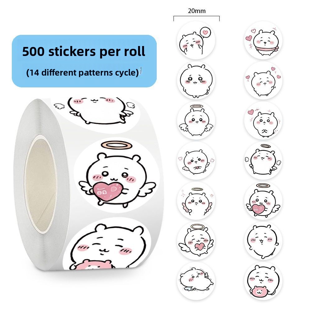 Sticker Label Roll - Juego de 500 Pegatinas Kawaii con
