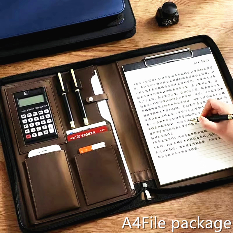 Portafolio de cuero PU, estuch - Portfolio Folder Zip reseña y precio